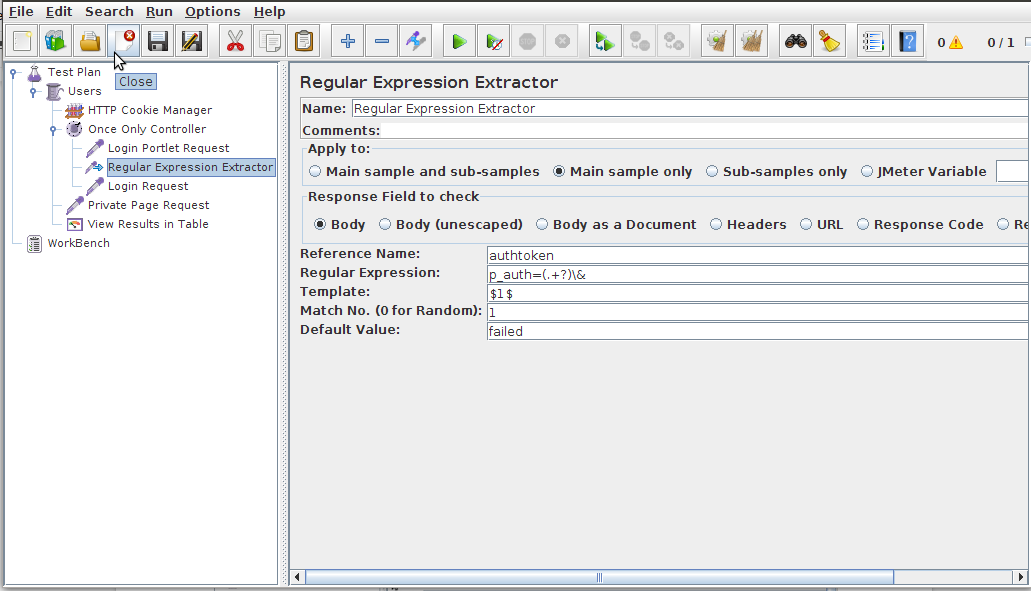 Add Regular Expression Extractor controller