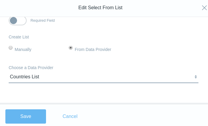 Use Data Provider in Select Field