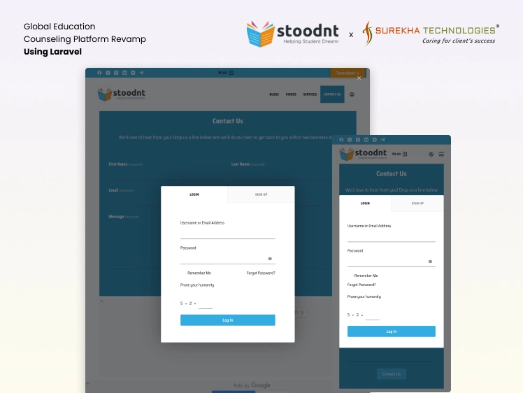 Stoodnt - Global Education Counseling Platform Revamp Using Laravel