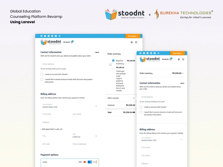 Stoodnt - Global Education Counseling Platform Revamp Using Laravel