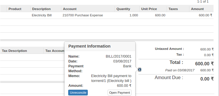 Link Payment Receipt with Invoice
