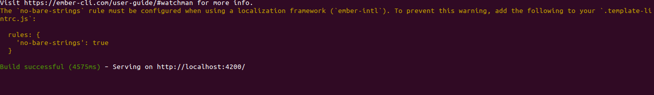 Get Warning in Console after Installing Ember-intl