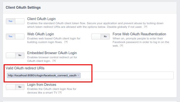 Valid Authentication URL for Facebook App