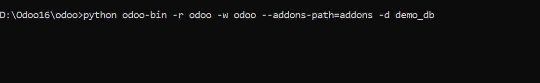 (Fig. 29: Command Prompt – Start Odoo Server)