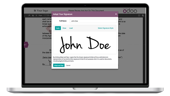 Streamlined E-signs & automatic reminders in Odoo 17