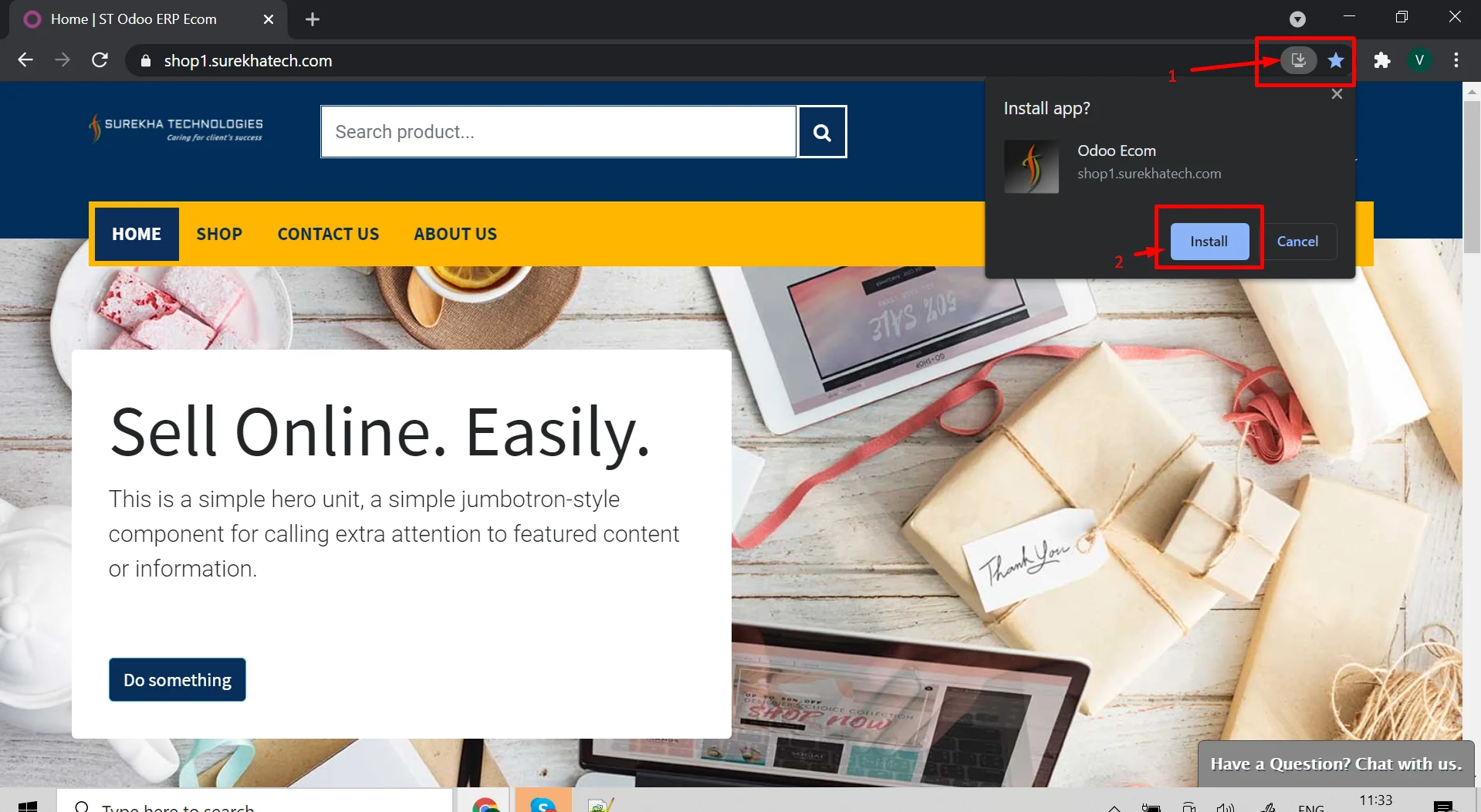 Click on Install in Pop Up