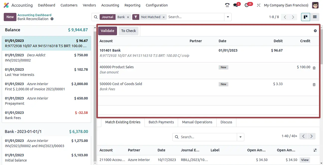 Matching Transactions