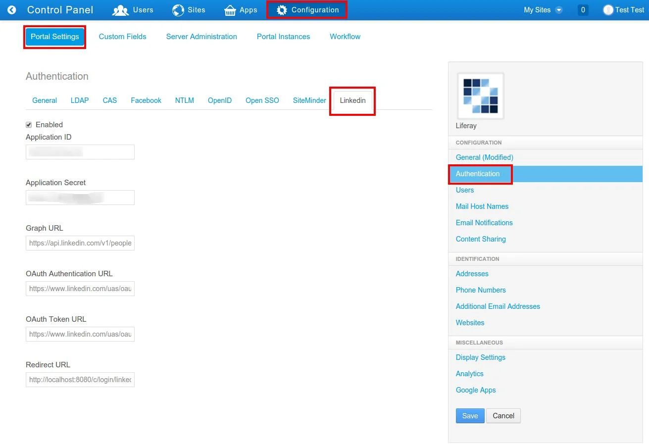Integrate LinkedIn App with Liferay