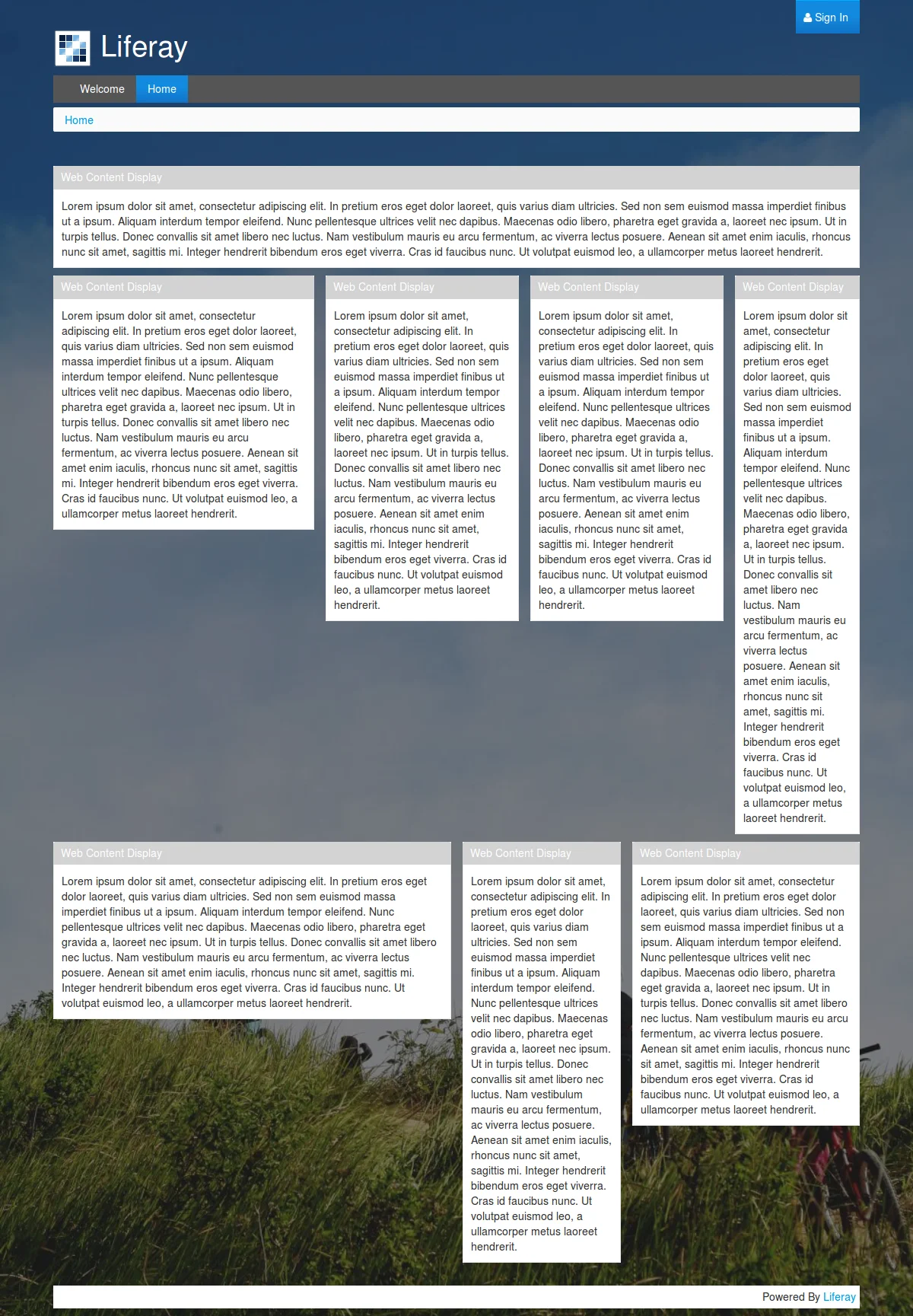 Liferay 6.2 Theme Large Desktop View