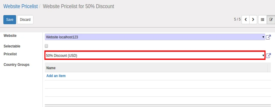 Coupon code functionality in Odoo E-commerce