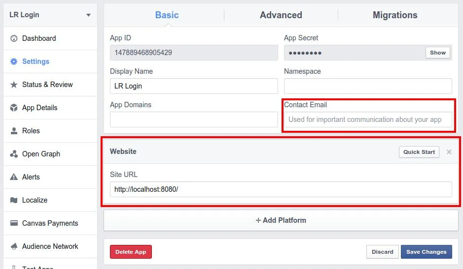 Enter Email Id and Site URL