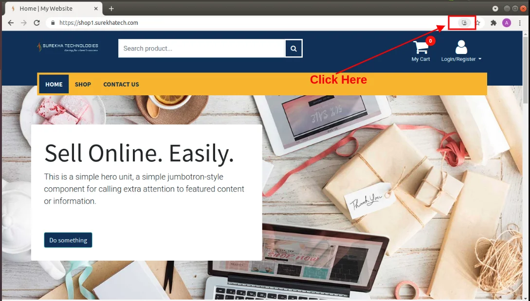 Goto Address Bar and Click on Icon in Top Right Corner