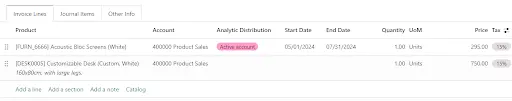 add products ti invoices and bills