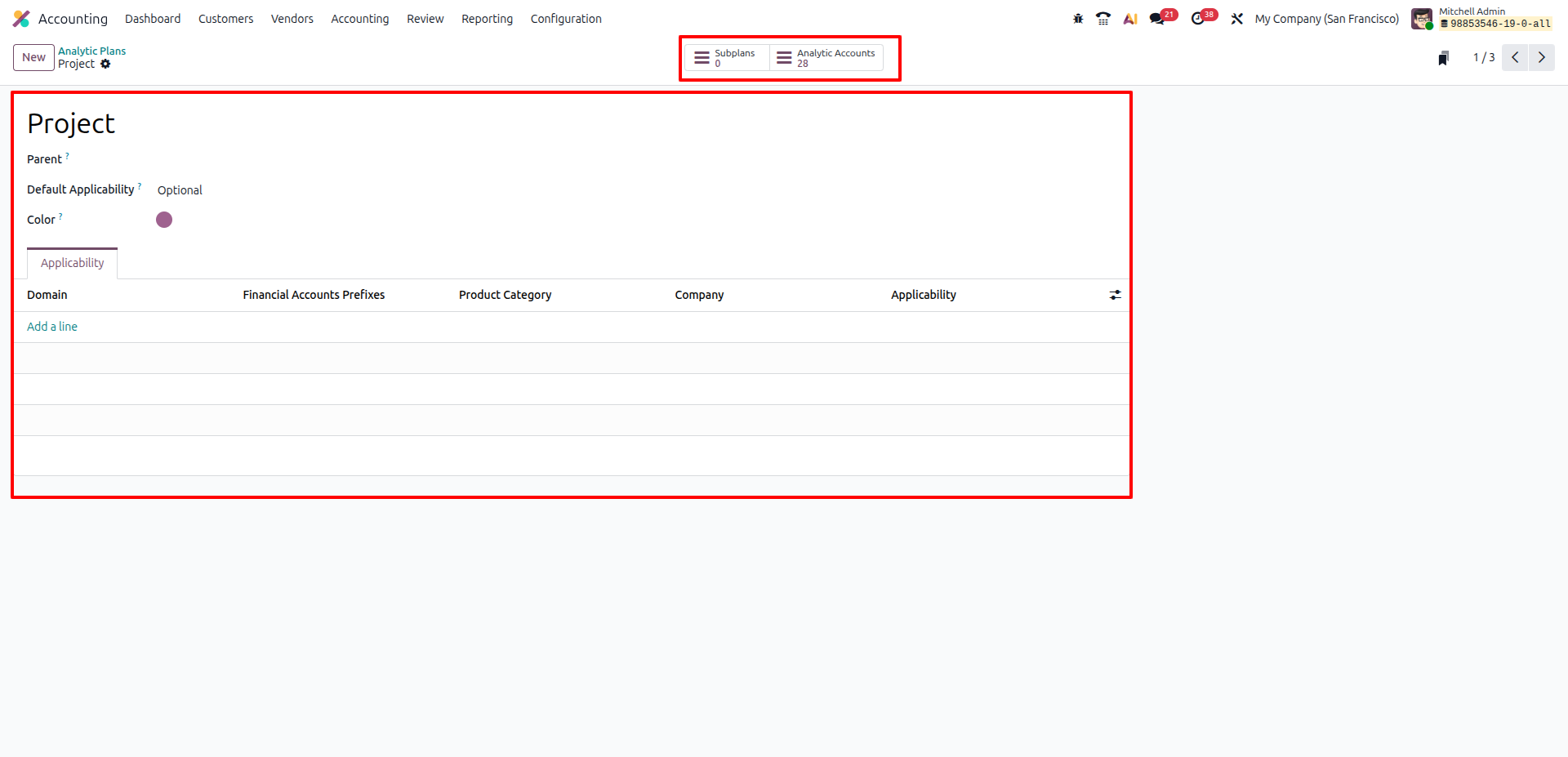 Odoo Analytic Plans