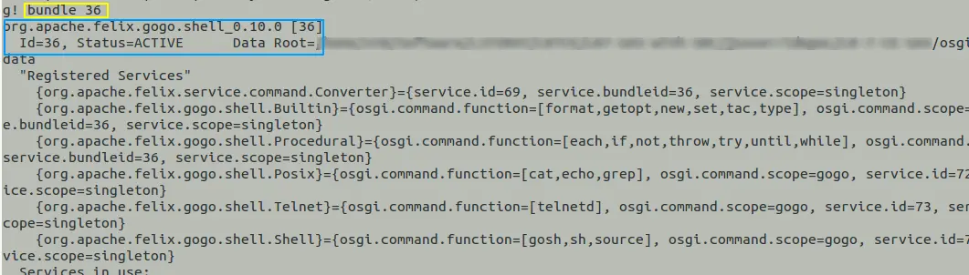 View Installed Bundle Information in Gogo Shell