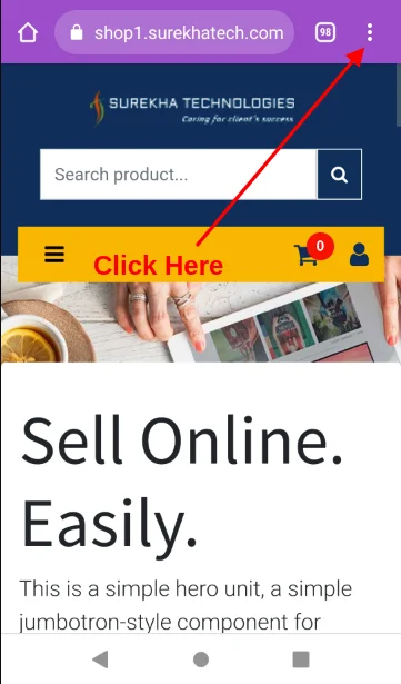 Click on Three Dots in Mobile Device