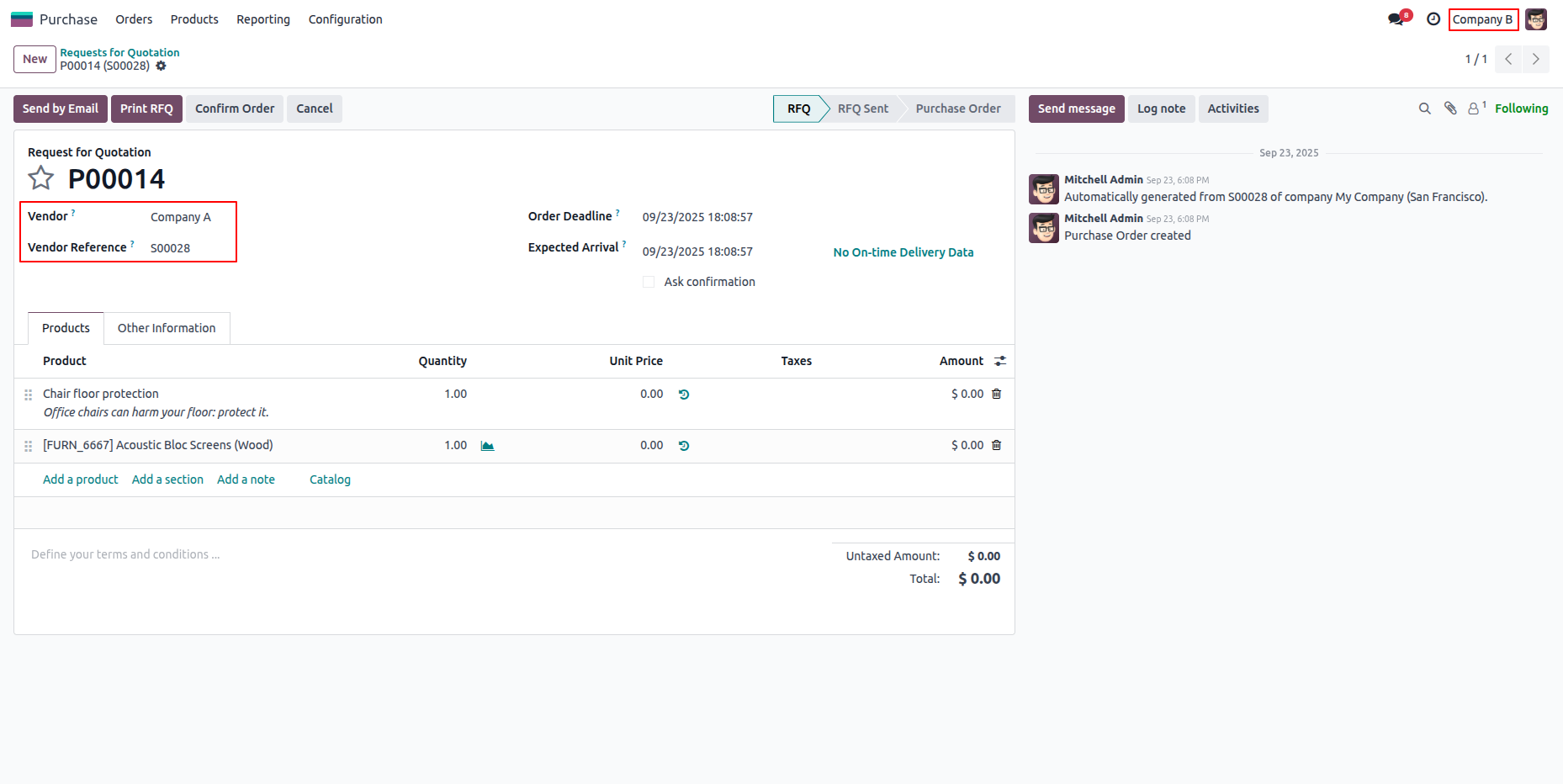 Internal Transactions in Odoo