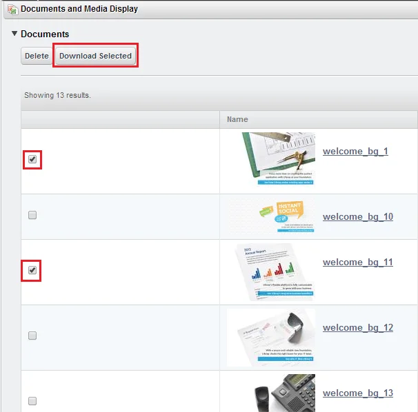 Select Files and Click on Dowload Selected