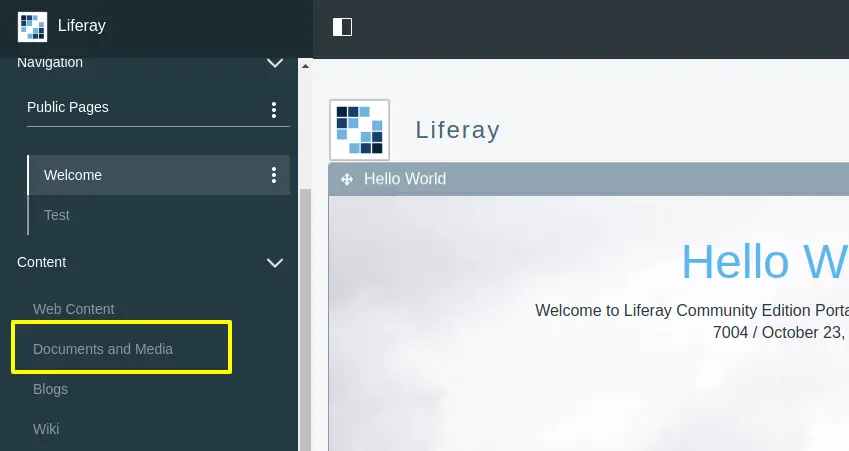 Select Document and Media from Left Side Menu