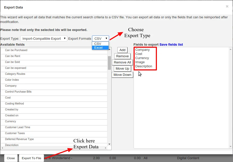 Export Data as Excel
