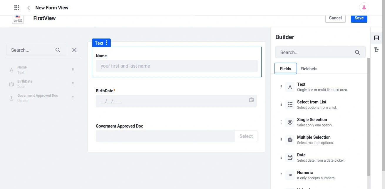 create form view in Liferay dxp 7.3