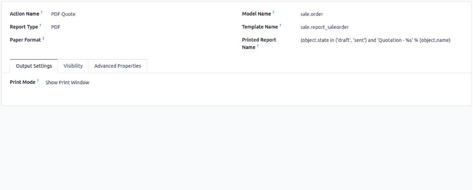 Show print window for PDF Quote