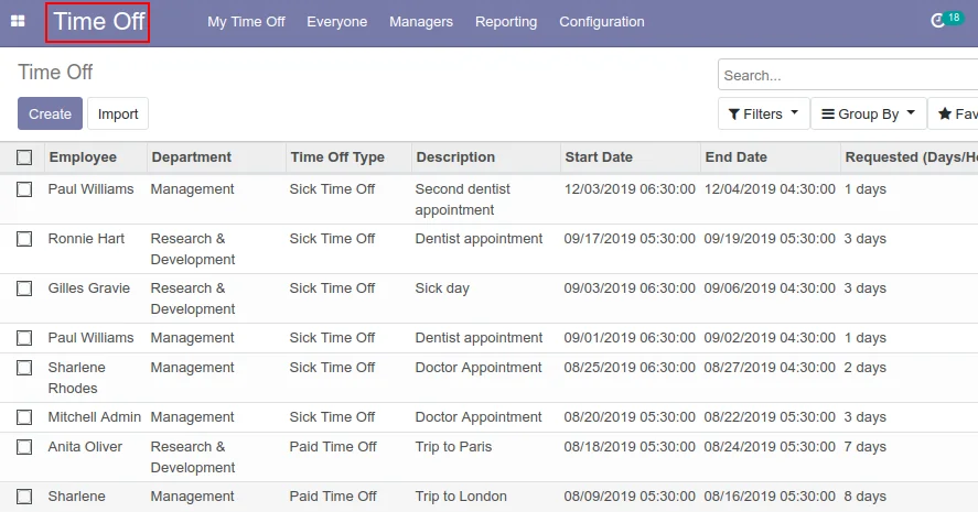 TimeOff in Odoo 13