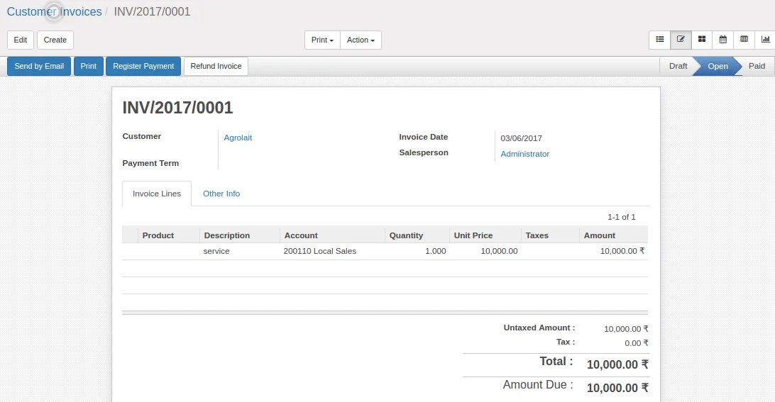 Account Reconciliation in odoo 9