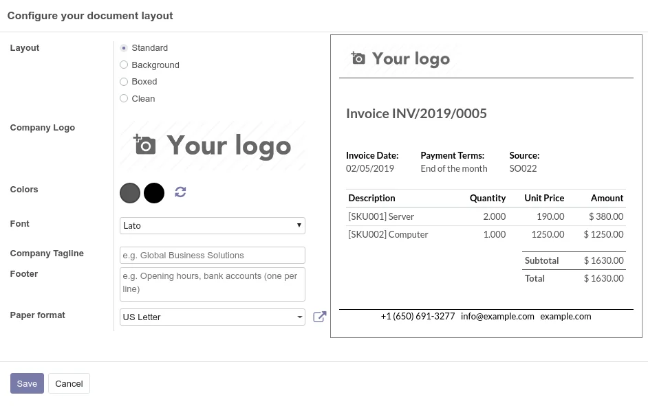 Report Configuration in Odoo 13