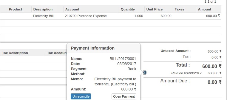Account Reconciliation in odoo 9