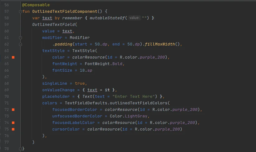 Adding Textfield using Jetpack Composer in Android App Development