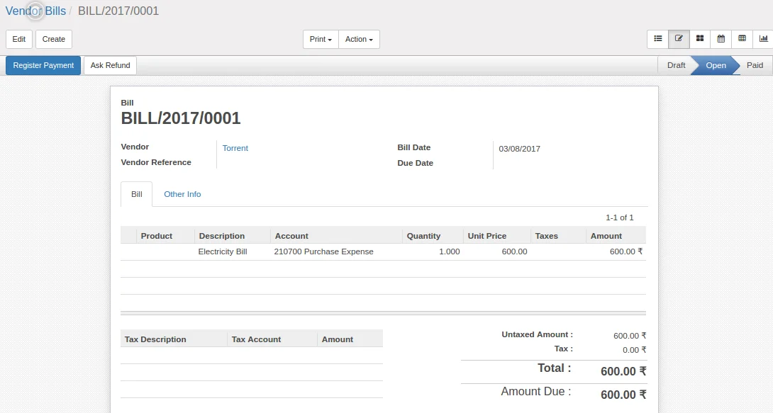 Account Reconciliation in odoo 9