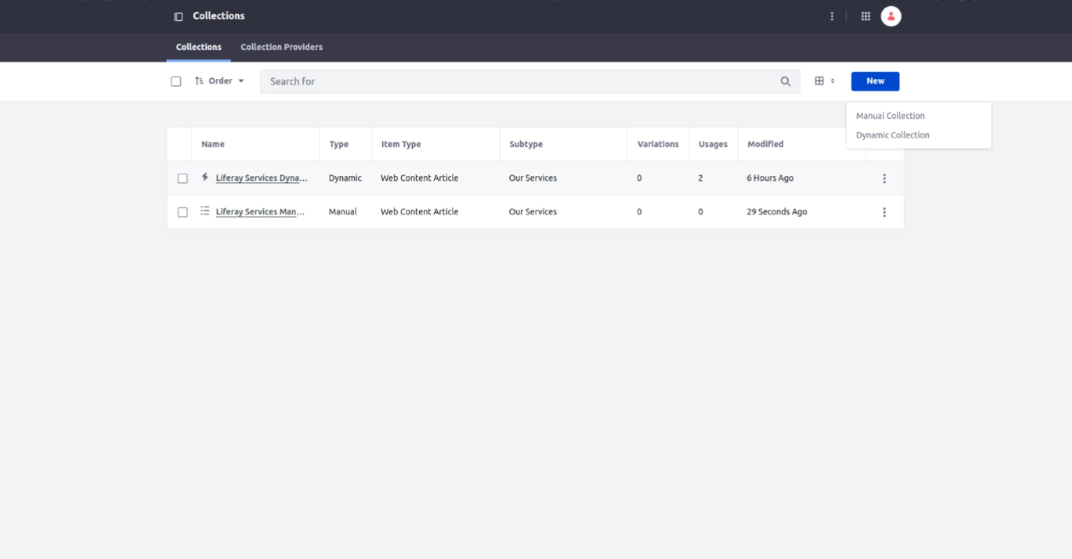 Collection Dashboard