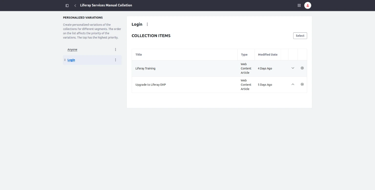 Manual Collection with Segment