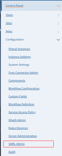 SAML App Installation in Liferay Portal