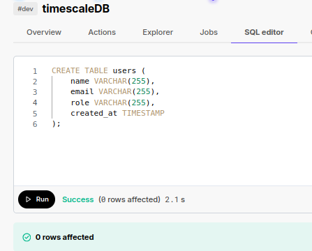 Create users table