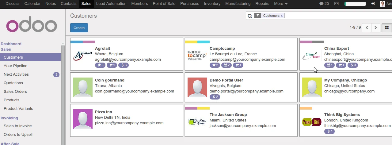 Search functionality in Odoo 9