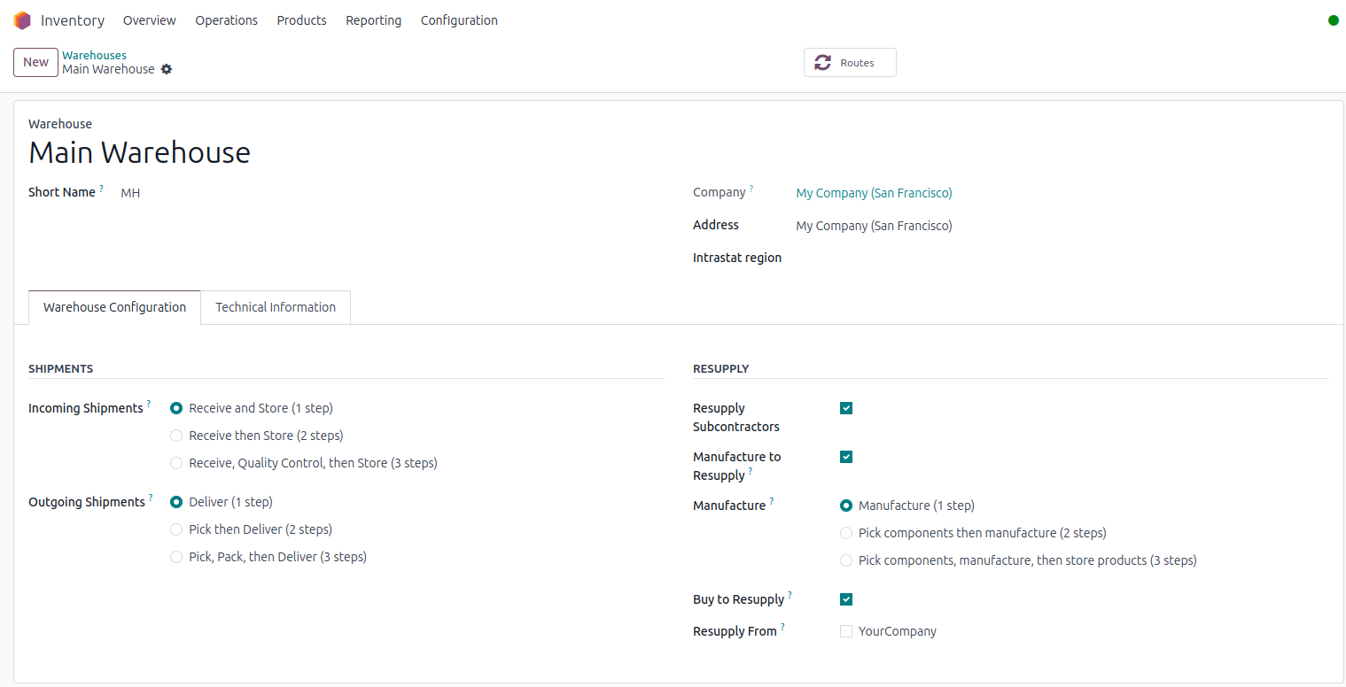 Odoo purchase to delivery