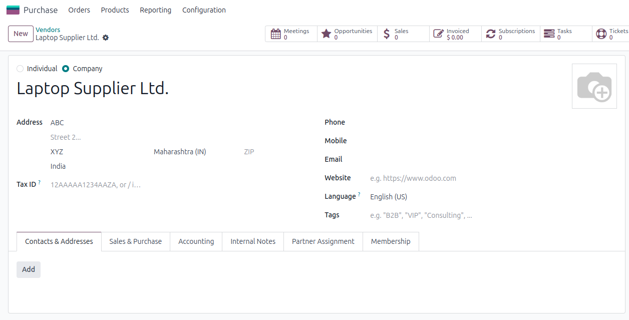Odoo purchase to delivery