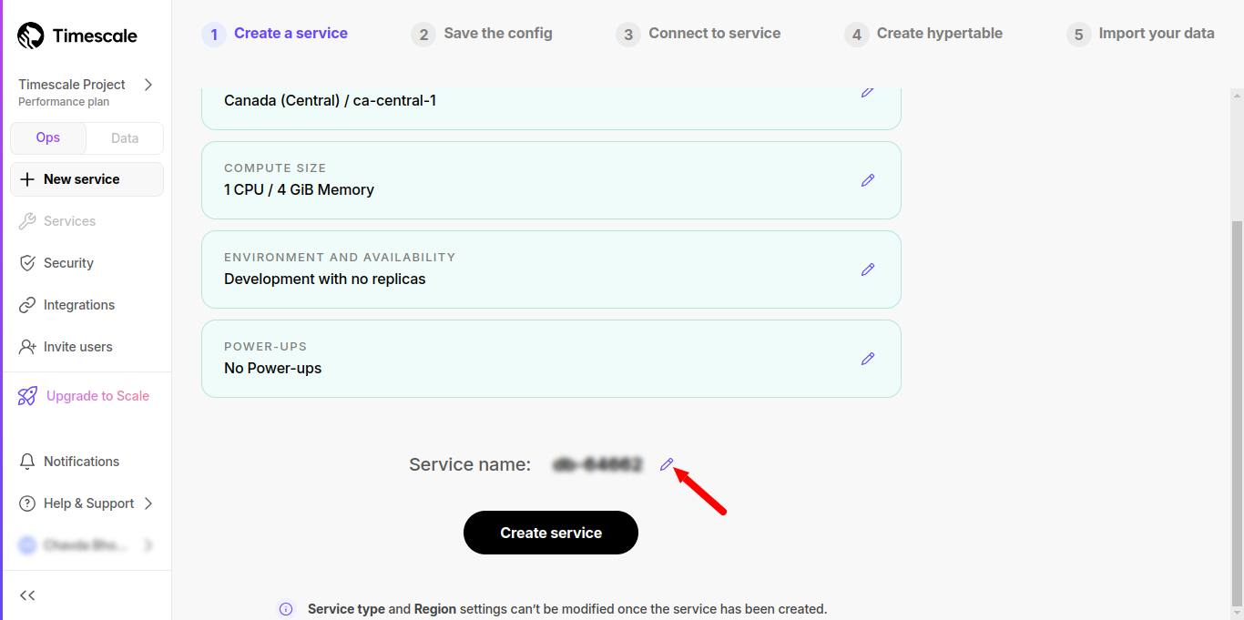 Create service